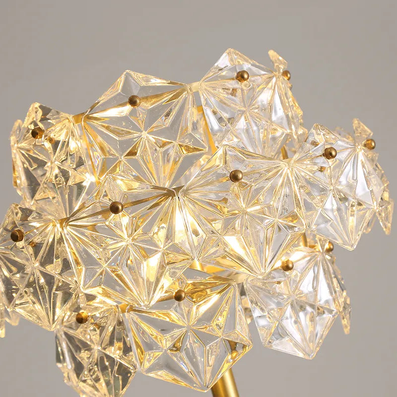 Glam Gold Plug-in Brass Clear Glass Floor Lamp For Bedroom - view 6