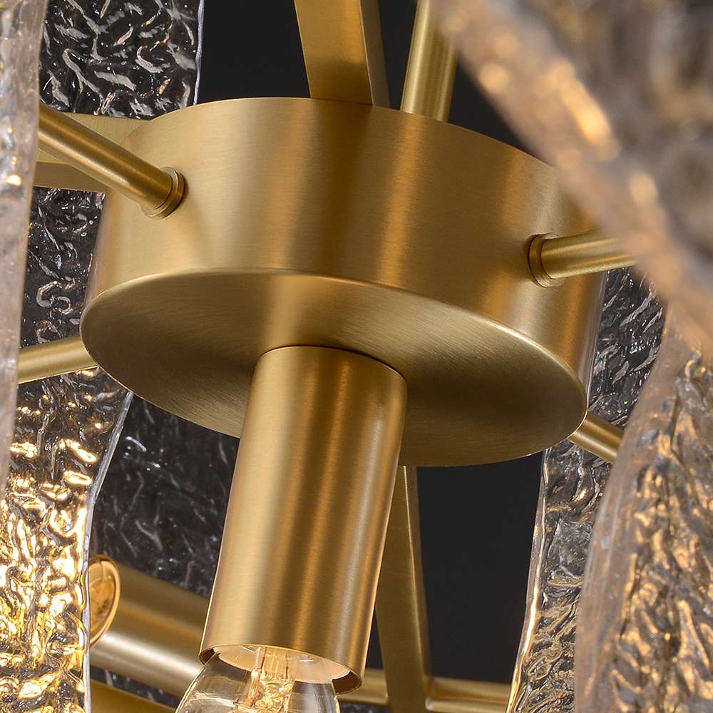 Nube Luxury Clear Textural Design Brass and Glass Chandelier - view 6
