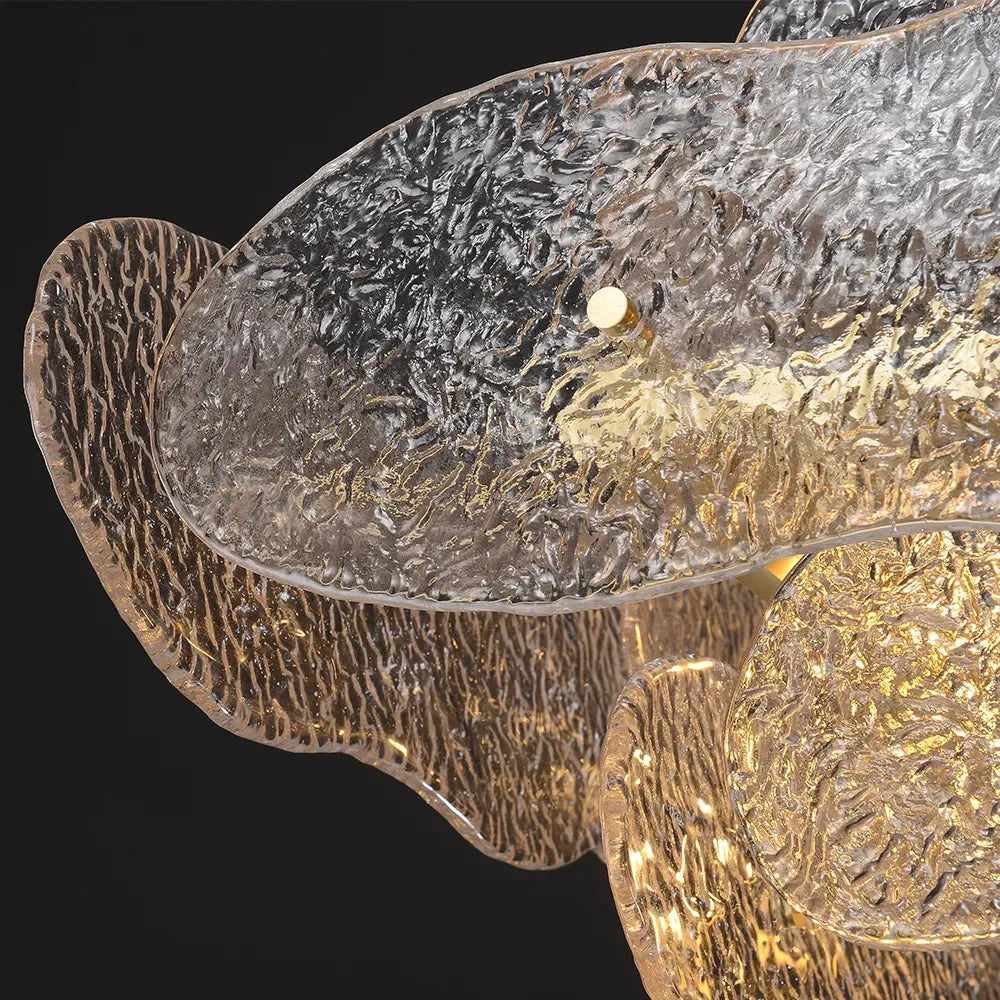Nube Luxury Clear Textural Design Brass and Glass Chandelier - view 7