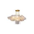 Nube Luxury Clear Textural Design Brass and Glass Chandelier - view 8