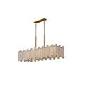 Synfonia Brass Clear Textural Rectangular Glass Chandelier - view 8