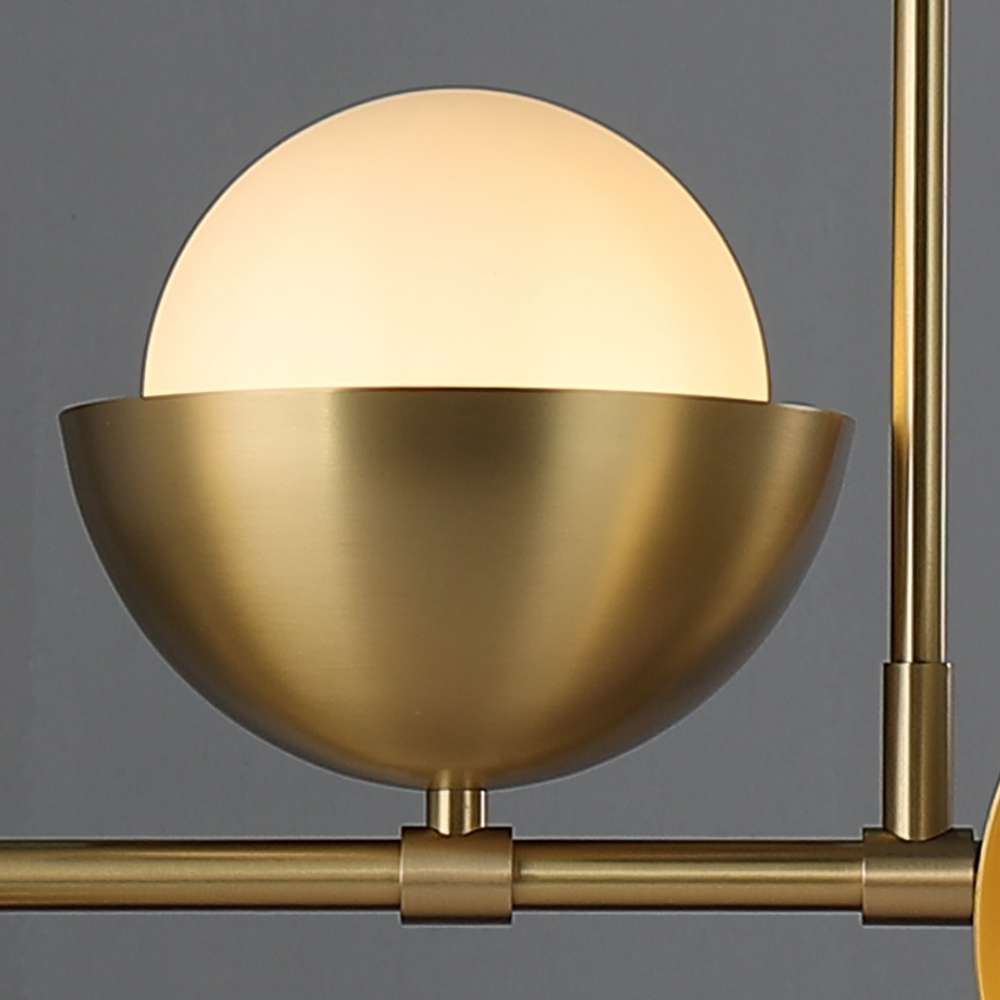 Verena Luxury Brass And Opal Glass Linear Chandelier - view 7