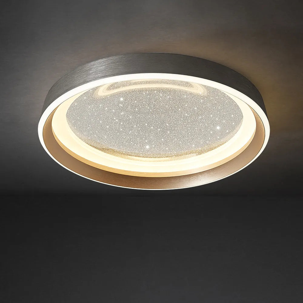 Milea Dimmable Gold Clear Glass Round LED Ceiling Lights - view 1
