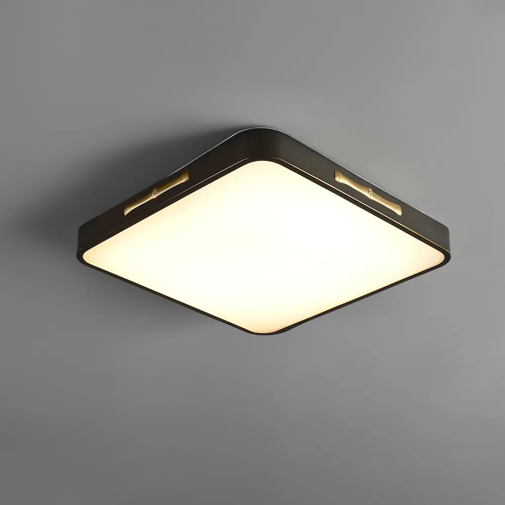 Pan Brass Black Minimalist Square LED Ceiling Lights - view 1
