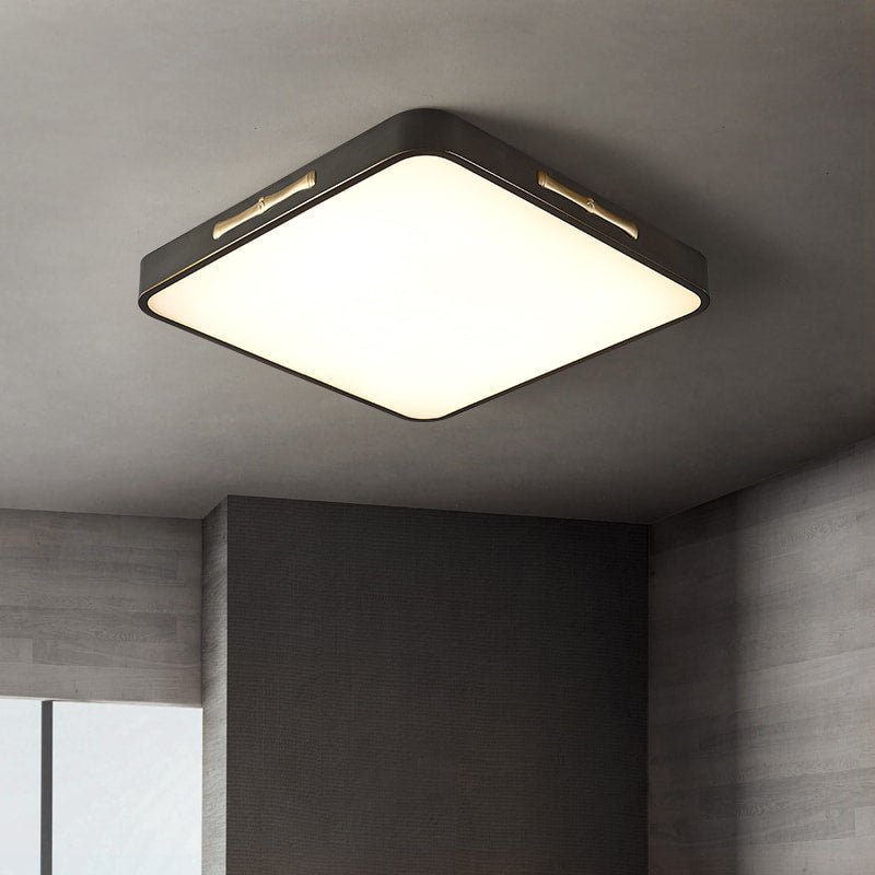 Pan Brass Black Minimalist Square LED Ceiling Lights - view 3
