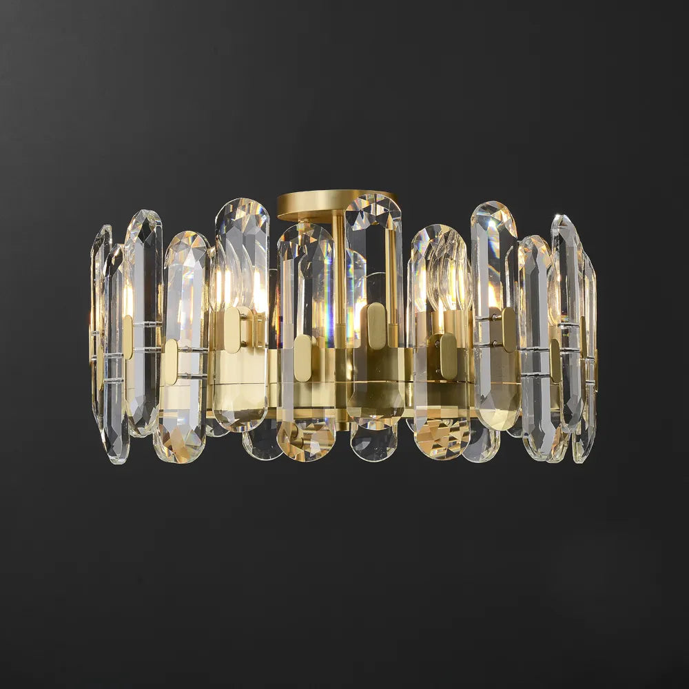 Aged Brass 6-Light 19'' Dia Clear Crystal Ceiling Lights - view 1