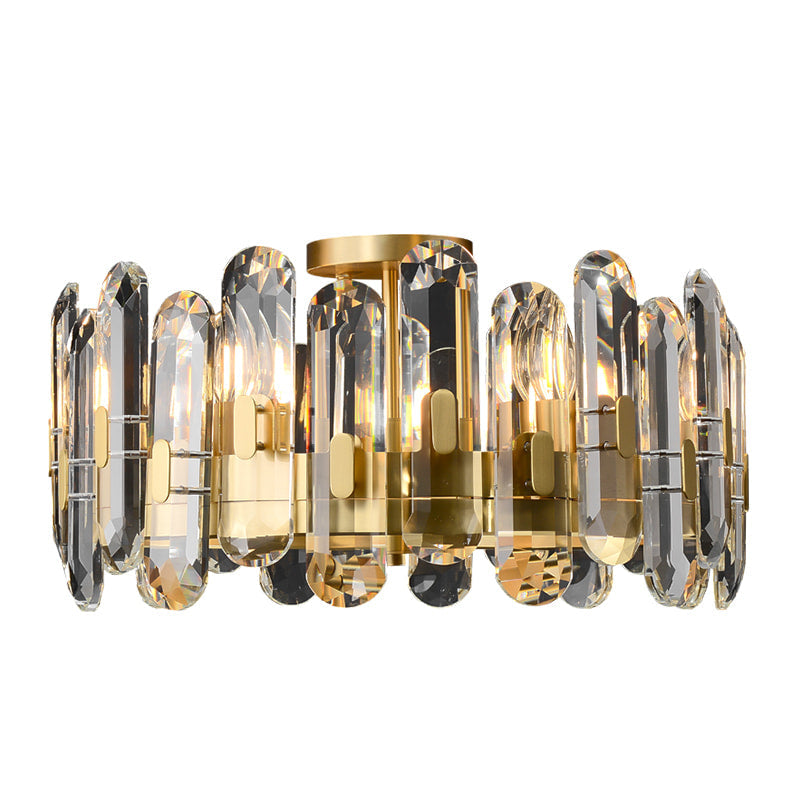 Aged Brass 6-Light 19'' Dia Clear Crystal Ceiling Lights - view 8
