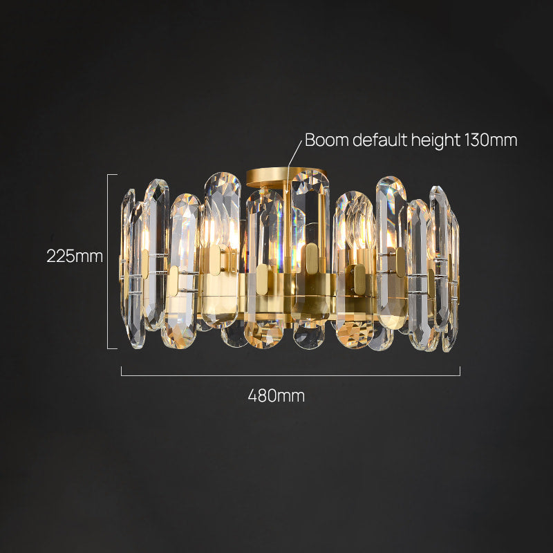 Aged Brass 6-Light 19'' Dia Clear Crystal Ceiling Lights - view 9