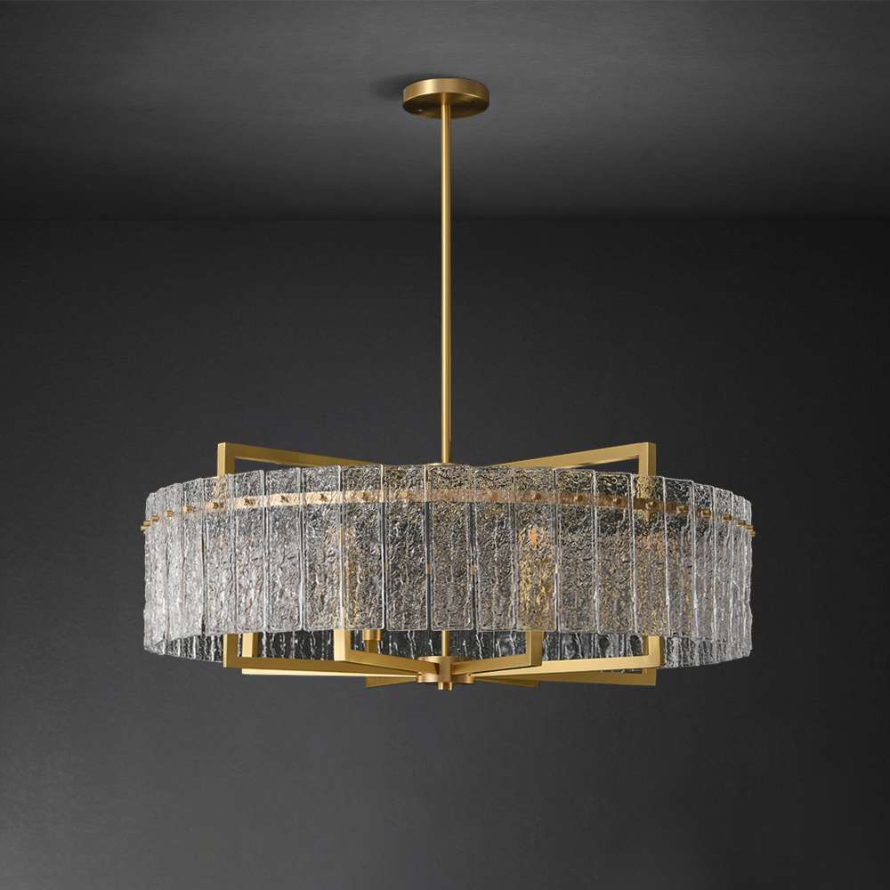 Harston Modern Brass Clear Crystal Round Chandelier - view 2