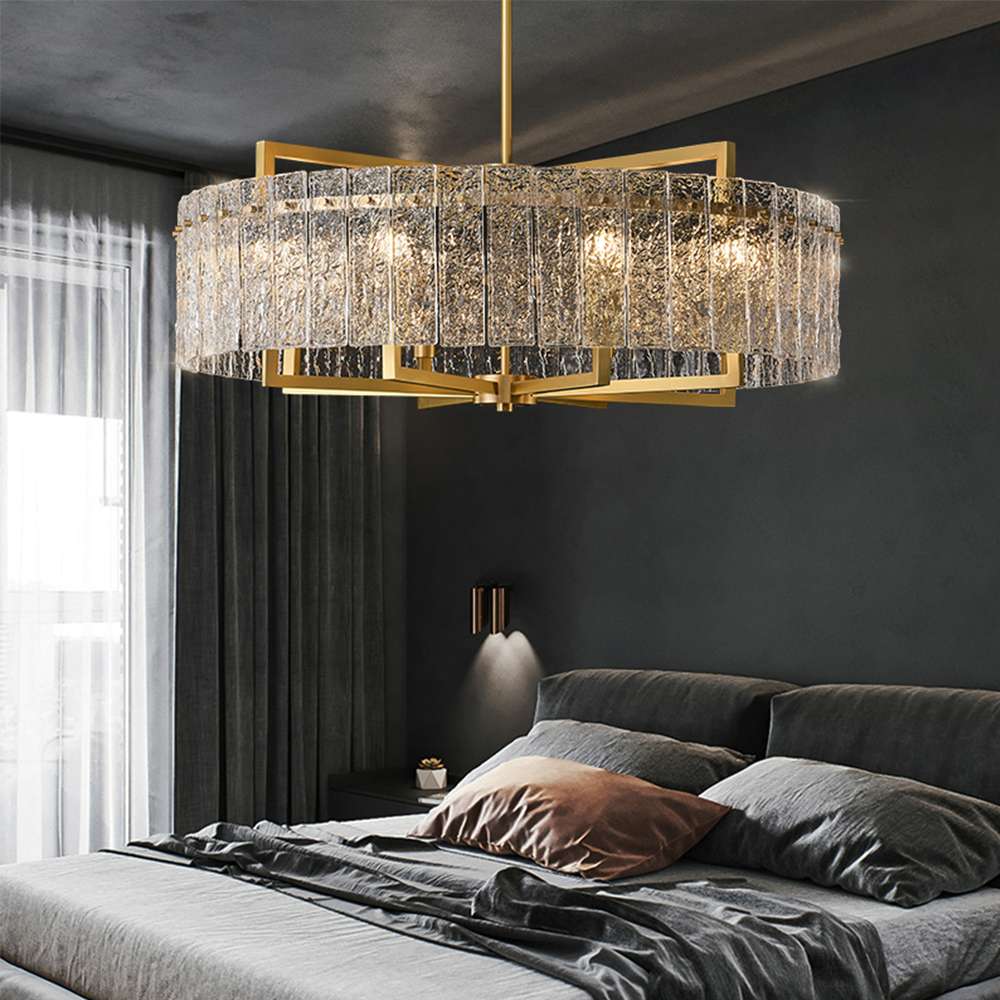 Harston Modern Brass Clear Crystal Round Chandelier - view 4