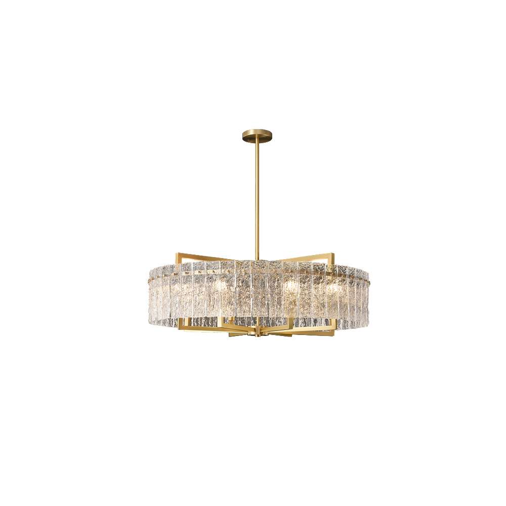 Harston Modern Brass Clear Crystal Round Chandelier - view 8