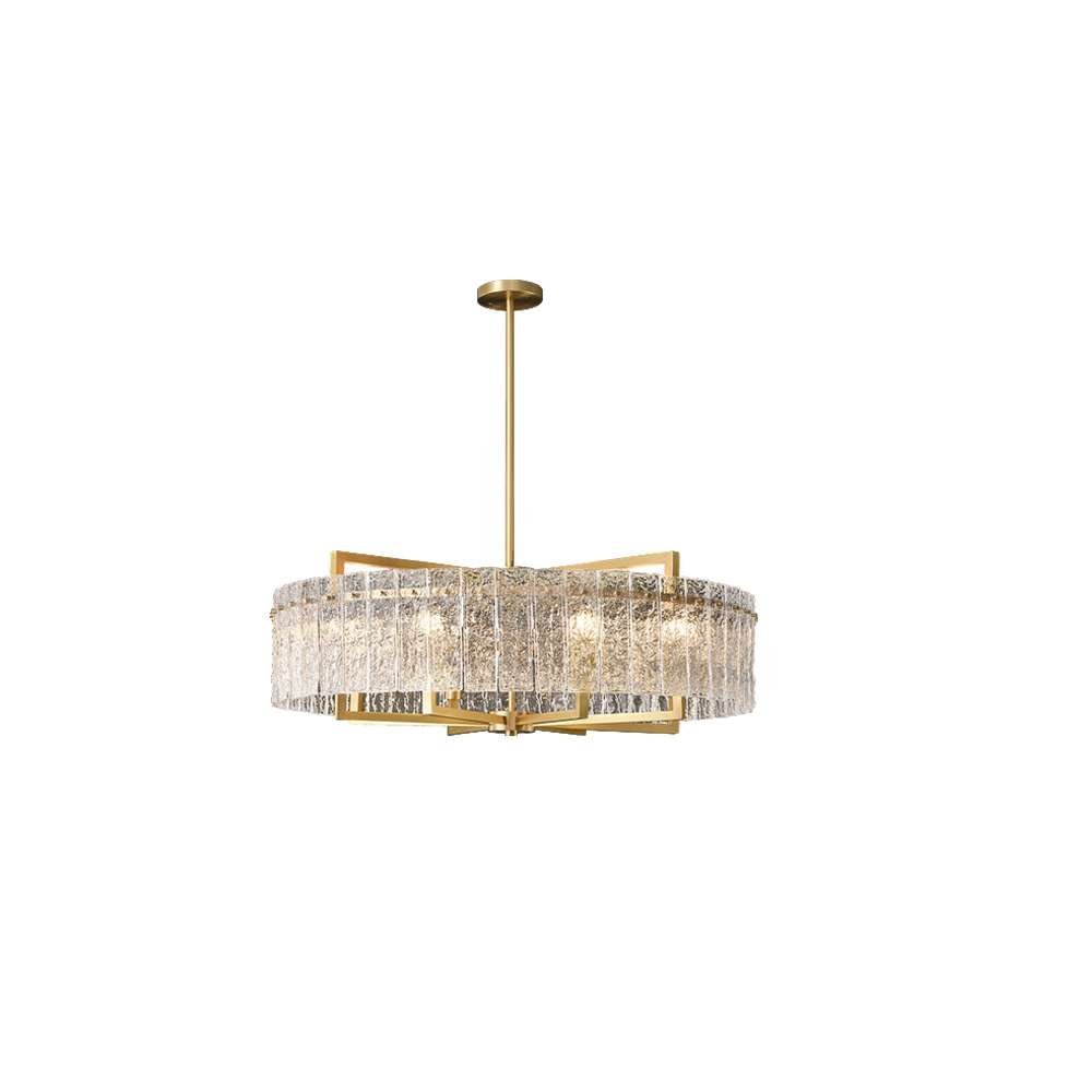 Harston Modern Brass Clear Crystal Round Chandelier - view 9