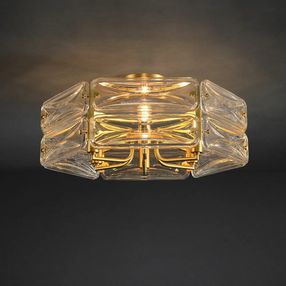 Nordic Luxury Brass Clear Glass Hexagon Ceiling Lights - view 1
