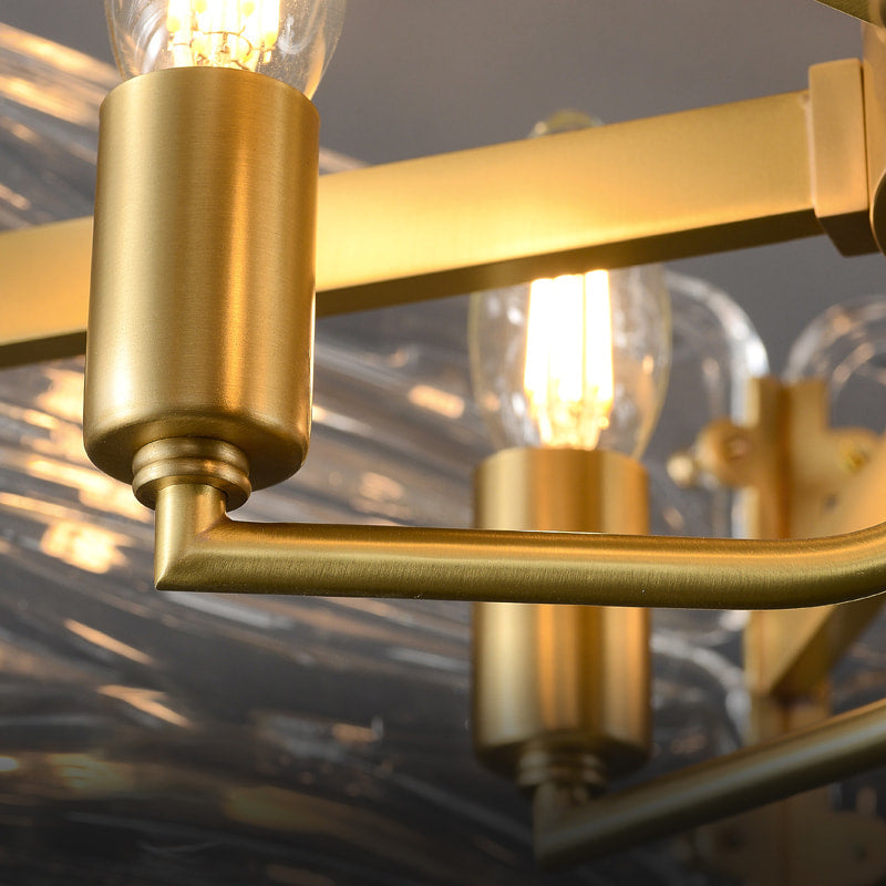 Nordic Luxury Brass Clear Glass Hexagon Ceiling Lights - view 5