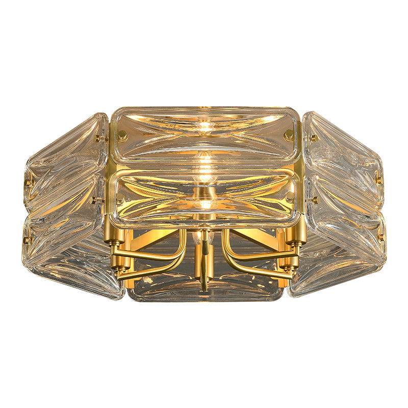 Nordic Luxury Brass Clear Glass Hexagon Ceiling Lights - view 7
