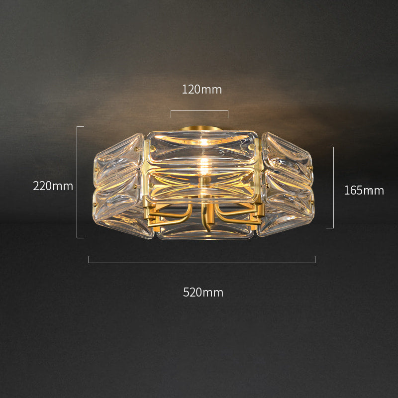 Nordic Luxury Brass Clear Glass Hexagon Ceiling Lights - view 8