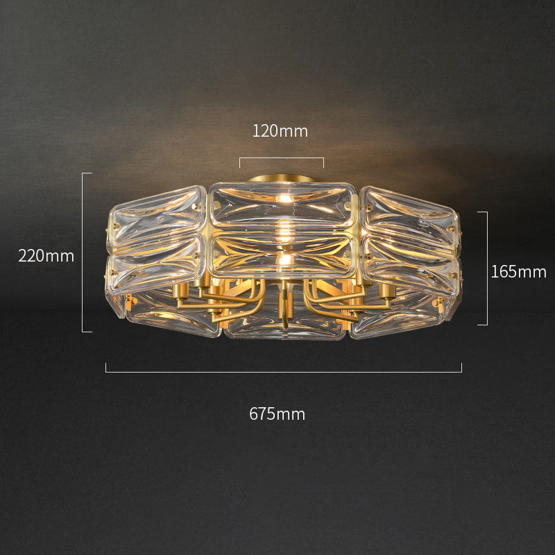 Nordic Luxury Brass Clear Glass Hexagon Ceiling Lights - view 9