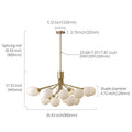 Apiales Brass Opal Glass Clusters Of Flowers Chandelier - view 8