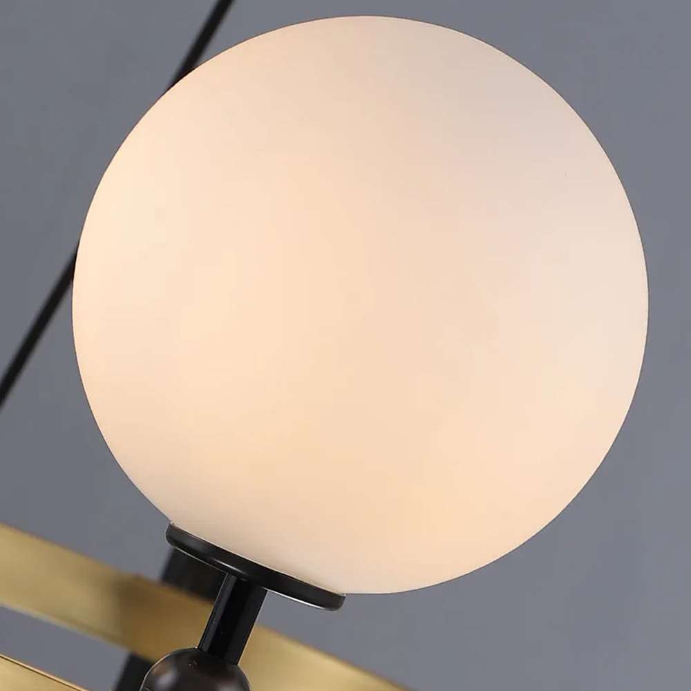 Arianna Modern Gold And White Glass Round Chandelier - view 6