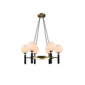 Arianna Modern Gold And White Glass Round Chandelier - view 8