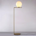 Alba Minimalist 1-Arm Opal Glass Floor Lamp For Bedroom - view 1