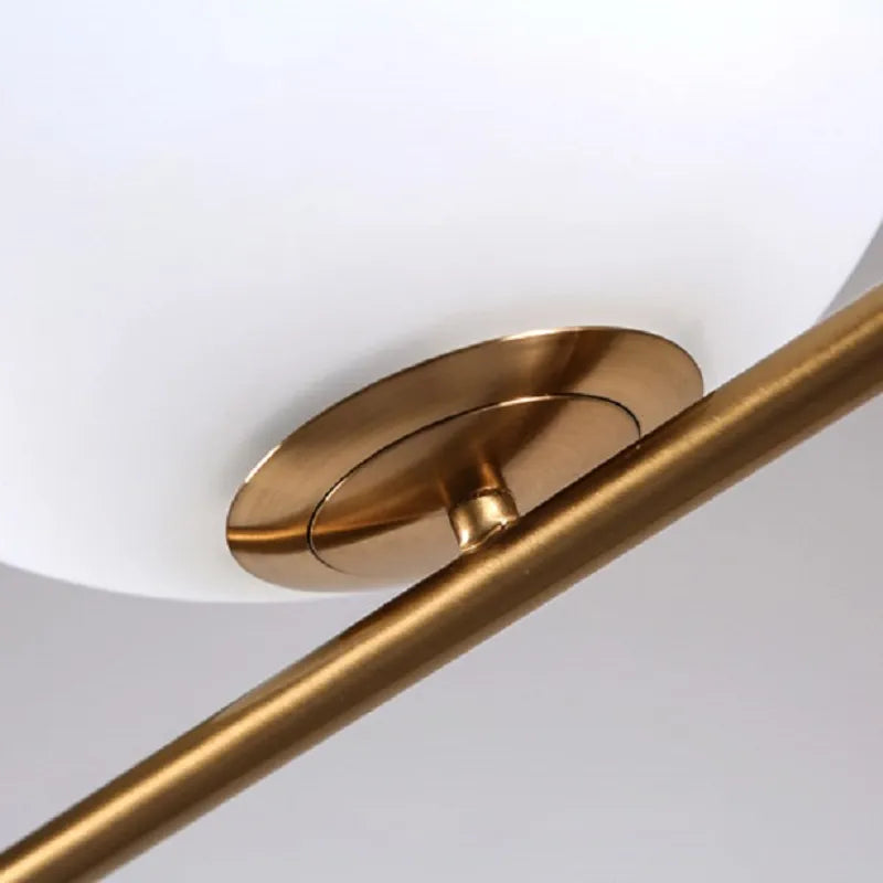 Alba Minimalist 1-Arm Opal Glass Floor Lamp For Bedroom - view 3
