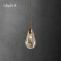 Sculptural Modern Brass Geometrical Glass Shapes Geo Chandelier - view 8
