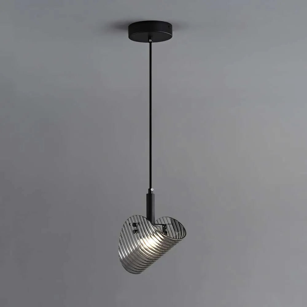 Vertigo Nova LED Black Glass Pendant Light for Kitchen Island - view 1