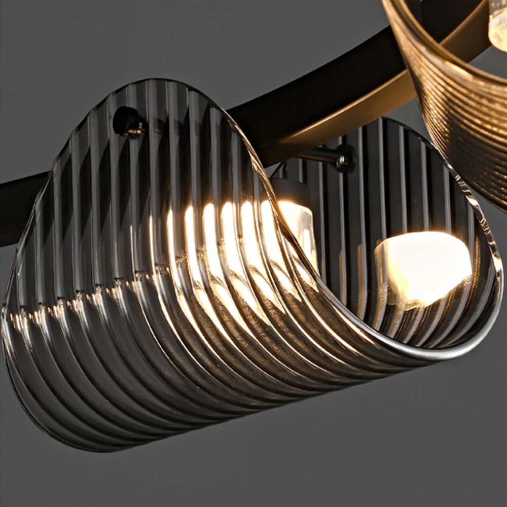 Vertigo Nova LED Black Glass Pendant Light for Kitchen Island - view 3