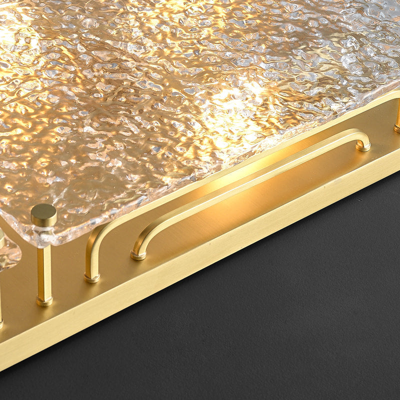 Brass Transparent Textured Glass Square Ceiling Lights - view 4