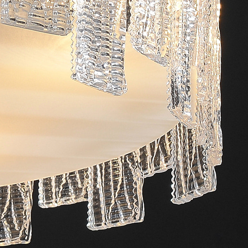 Luxury Mariner Brass Round Clear Textural Glass Chandelier - view 10