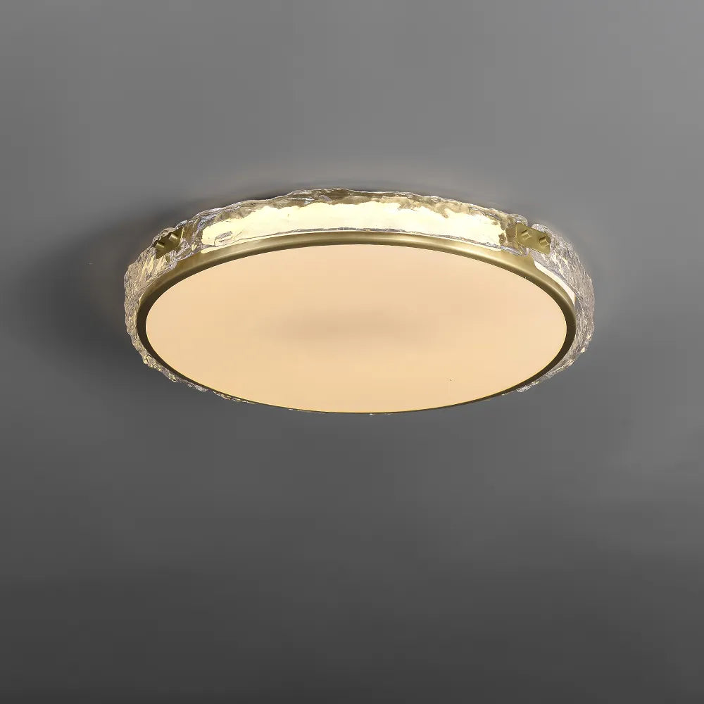 Modern Clear Glass Shade LED Brass Round Ceiling Lights - view 1