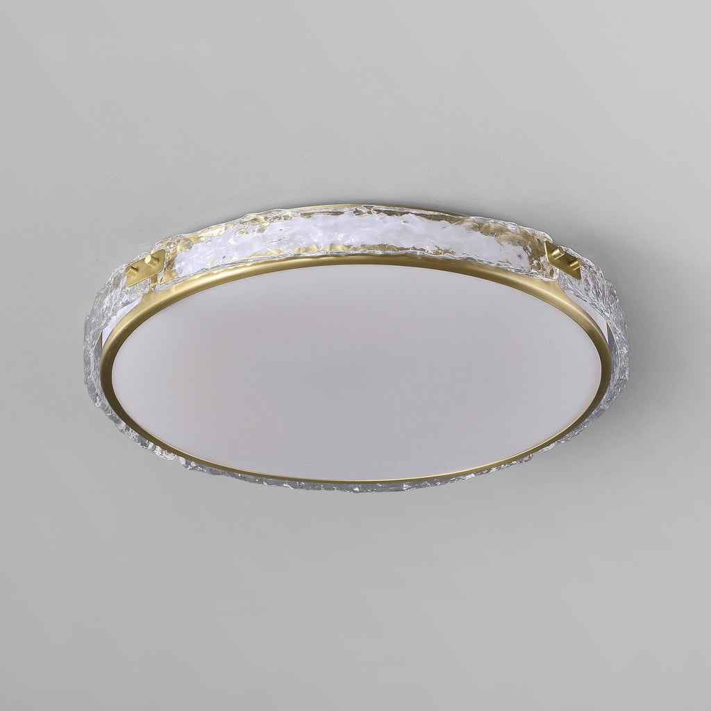 Modern Clear Glass Shade LED Brass Round Ceiling Lights - view 2