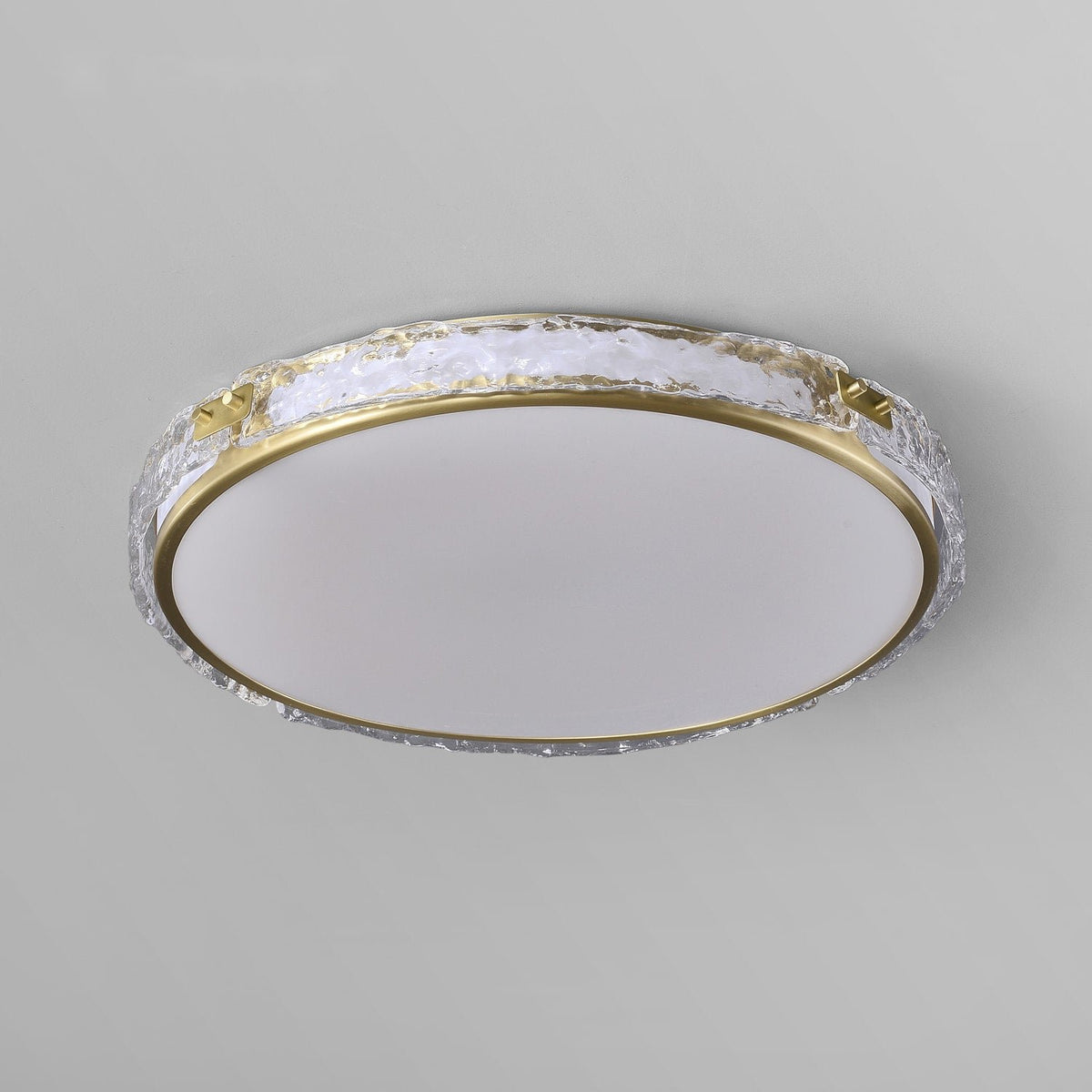 Modern Clear Glass Shade LED Brass Round Ceiling Lights - view 2