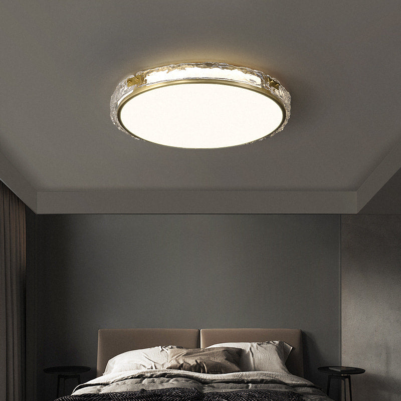 Modern Clear Glass Shade LED Brass Round Ceiling Lights - view 3