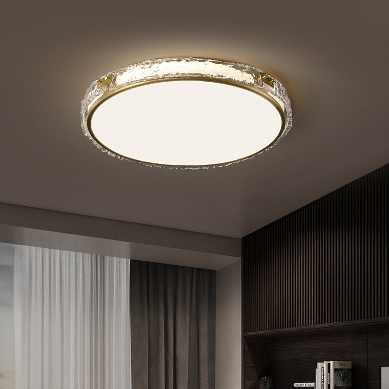 Modern Clear Glass Shade LED Brass Round Ceiling Lights - view 4
