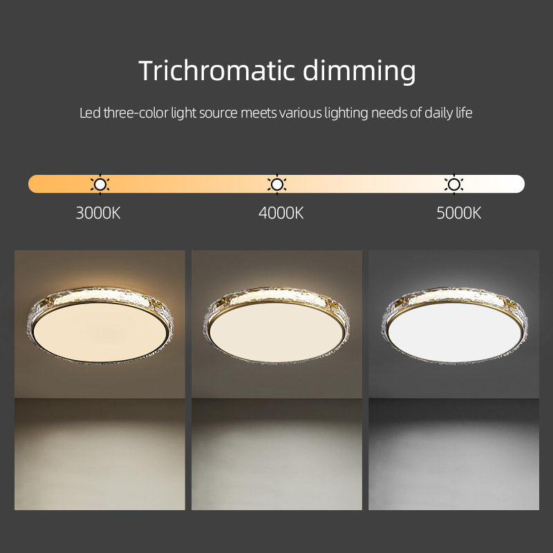 Modern Clear Glass Shade LED Brass Round Ceiling Lights - view 7