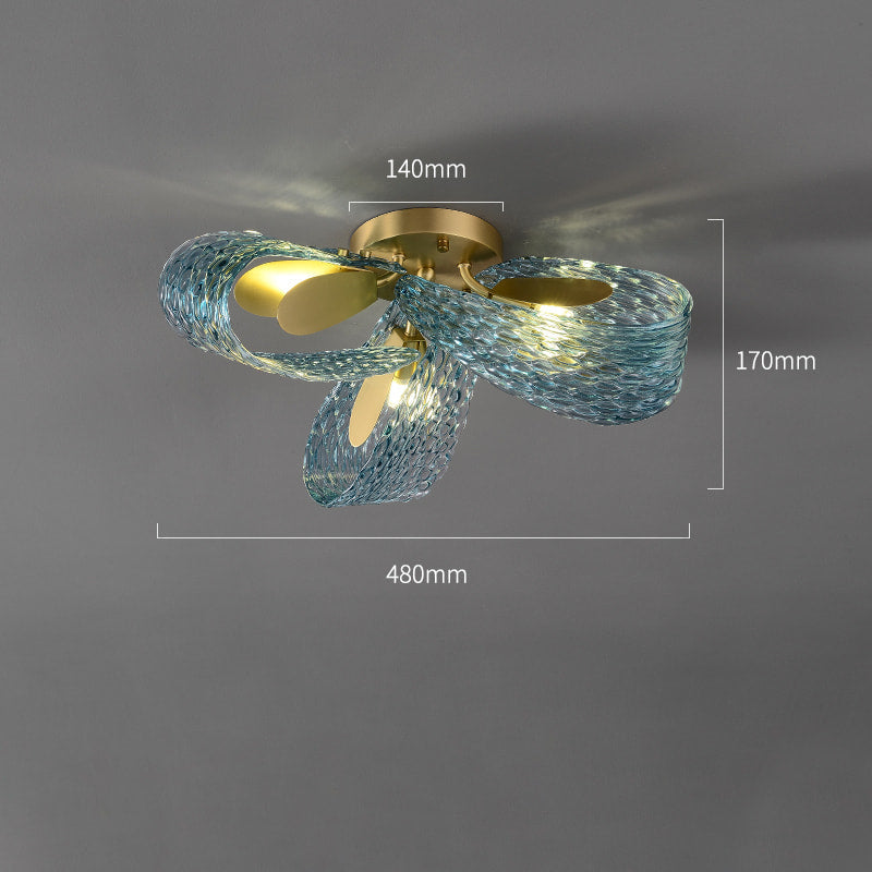 Multi-Light Blue and Gold Glass Rope Chandelier - view 11