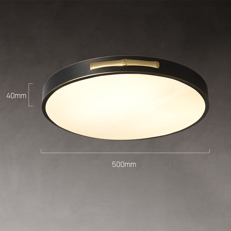 Round LED Flush Mount Ceiling Light in Black and Brass - view 10
