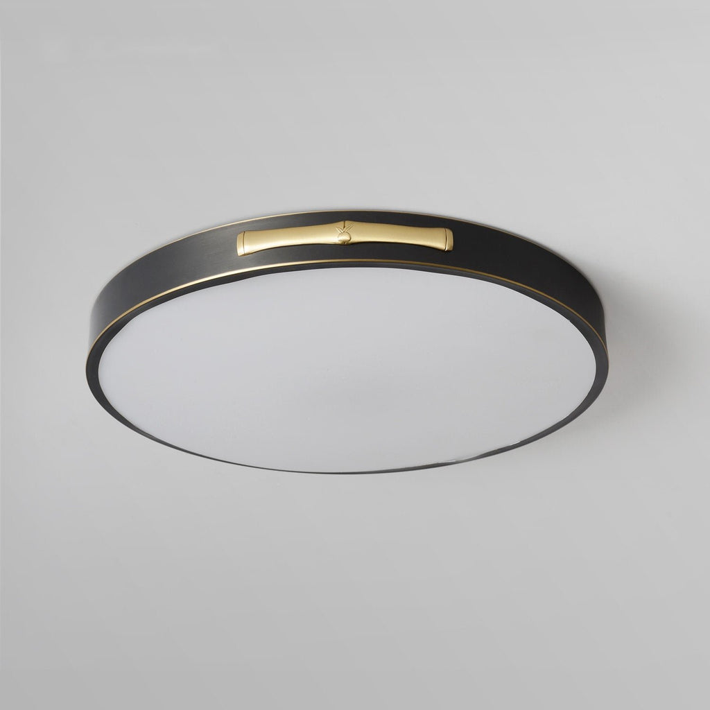 Round LED Flush Mount Ceiling Light in Black and Brass - view 2