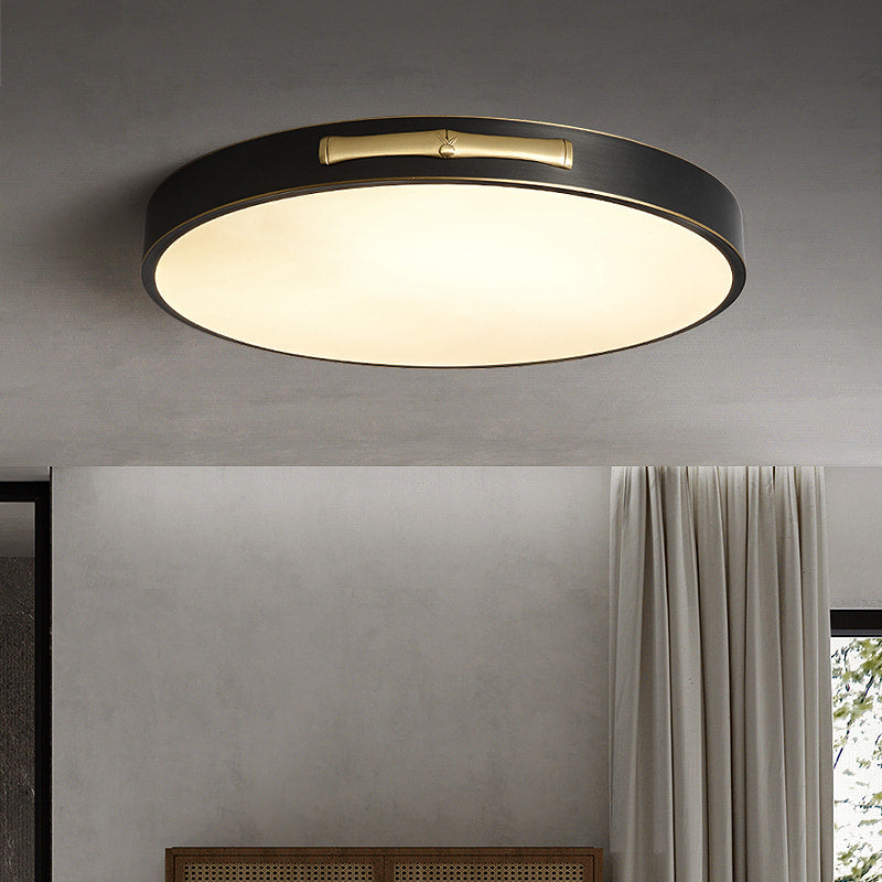 Round LED Flush Mount Ceiling Light in Black and Brass - view 3
