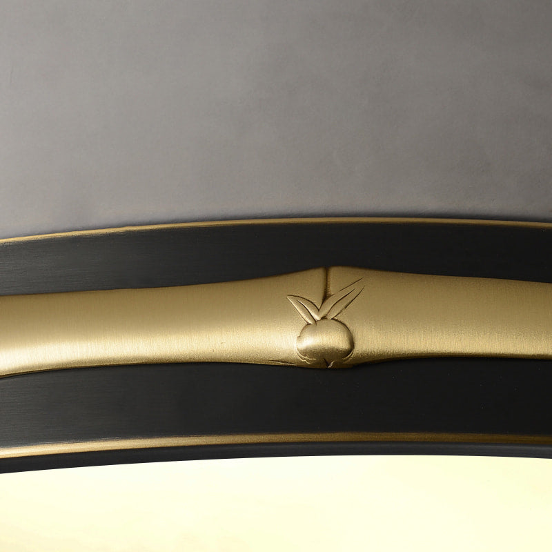 Round LED Flush Mount Ceiling Light in Black and Brass - view 5
