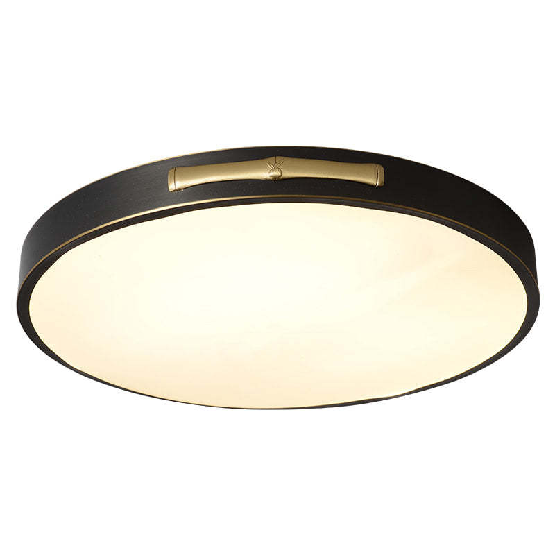 Round LED Flush Mount Ceiling Light in Black and Brass - view 7