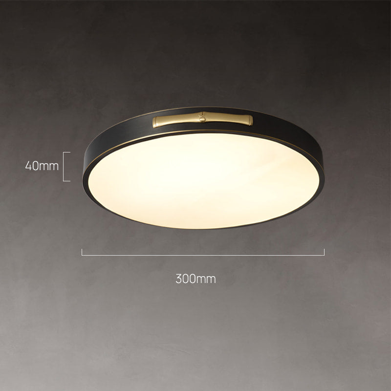 Round LED Flush Mount Ceiling Light in Black and Brass - view 8