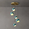 Luxury Benedict Prussian Blue And White Cluster Glass Chandelier - view 1