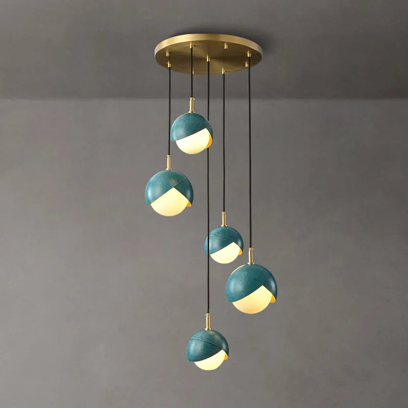 Luxury Benedict Prussian Blue And White Cluster Glass Chandelier - view 1