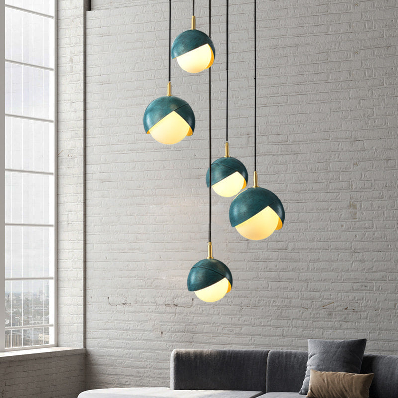 Luxury Benedict Prussian Blue And White Cluster Glass Chandelier - view 2