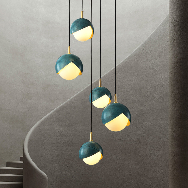 Luxury Benedict Prussian Blue And White Cluster Glass Chandelier - view 3