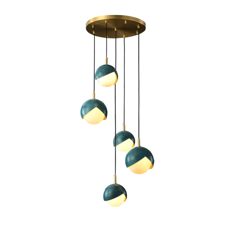 Luxury Benedict Prussian Blue And White Cluster Glass Chandelier - view 6