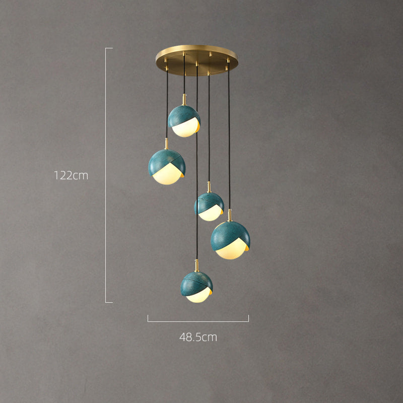 Luxury Benedict Prussian Blue And White Cluster Glass Chandelier - view 7